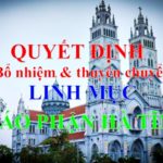 Văn phòng TGM Giáo phận Hà Tĩnh: Thông báo về việc bổ nhiệm, thuyên chuyển Linh mục